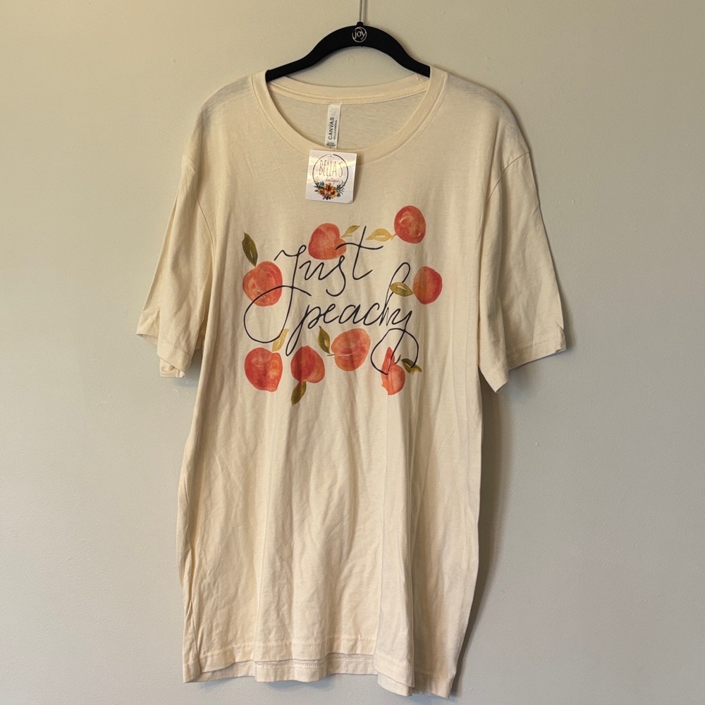 Just Peachy Graphic Tee - Cream with Peach Print